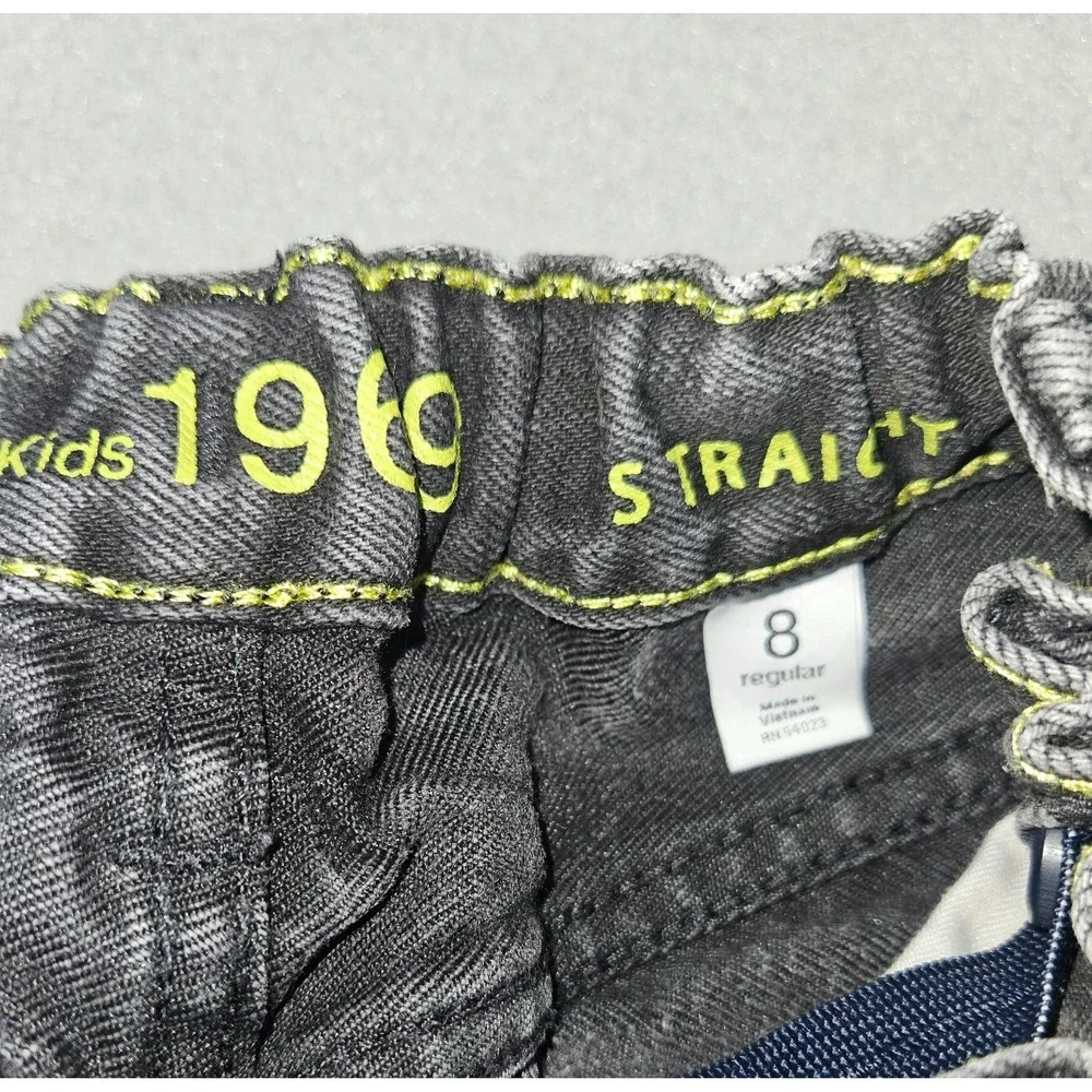 GapKids 1969 Straight Leg Jeans Boys Size 8 Regular Black Denim Wash Pants